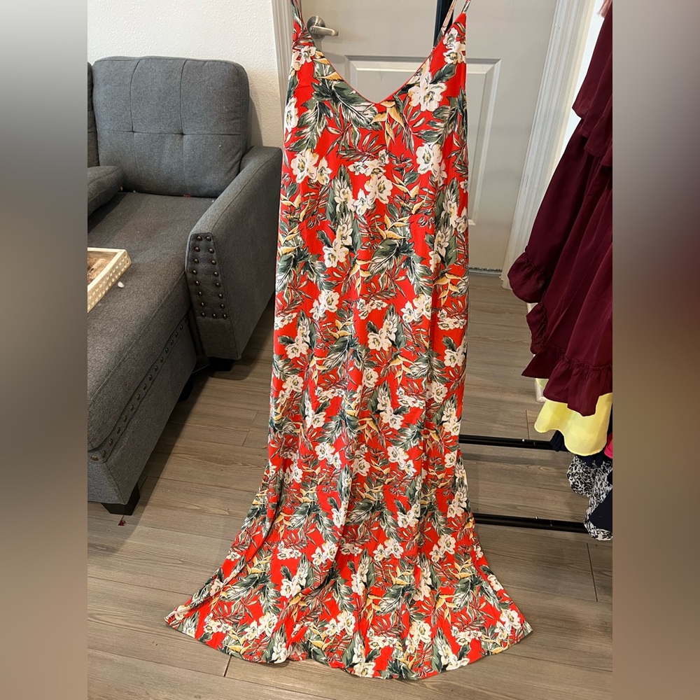 Tropical dress adjustable straps new with tags medium